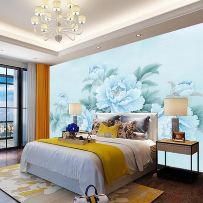 Blue Flower Cluster Realistic Style Landscape Mural Flower self (SDY-04 / 157" x 110")
