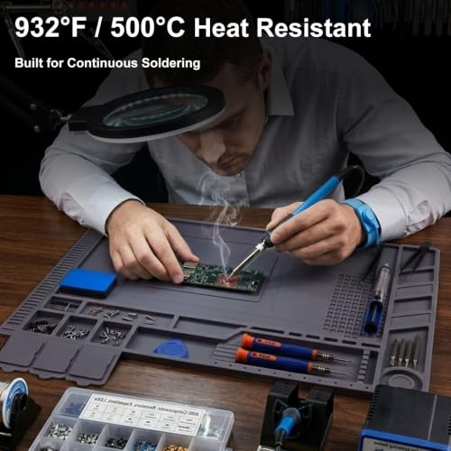 Soldering Station Mat Heat Resistant 932°F for Soldering Station
