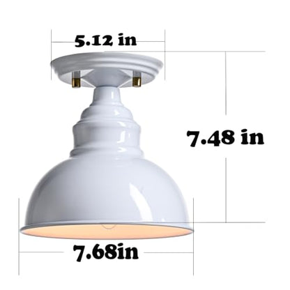 Flush Mount Ceiling Light Farmhouse Industrial Metal Dome Shade