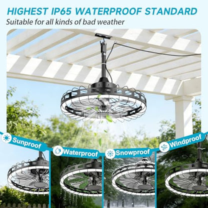 20" IP65 Waterproof Outdoor Ceiling Fan