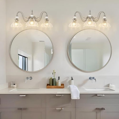 Brushed Nickel Bathroom Vanity Light (Nickel / 3-Light)
