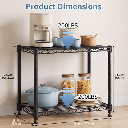 2 Tier Metal Storage Shelves (2 Tiers)
