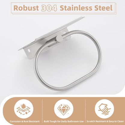 Oval Towel Ring with Storage Shelf