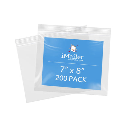 7" x 8" 200 Pack 2 Mil Resealable Zip Bags (7" x 8" 200 Pack)