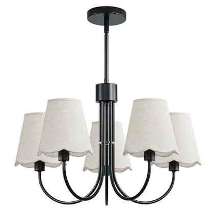 Dining Room Chandelier with Fabric Shades