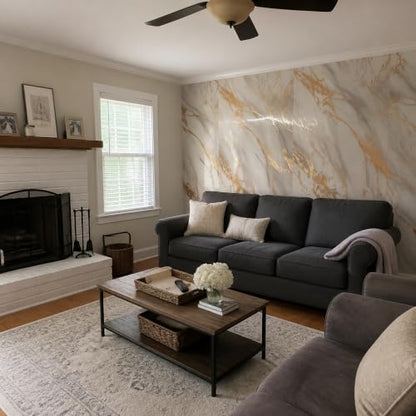 1 Pack Peel and Stick Marble Foam Wall Sticker