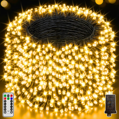 1500 LED Christmas Lights Outdoor 492 FT Warm White Remote and Plug (Warm White / 1500 LED)