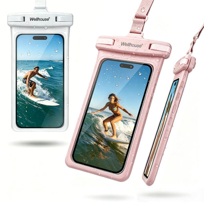 Waterproof Phone Pouch (2 Pack - Pink & White7.0")
