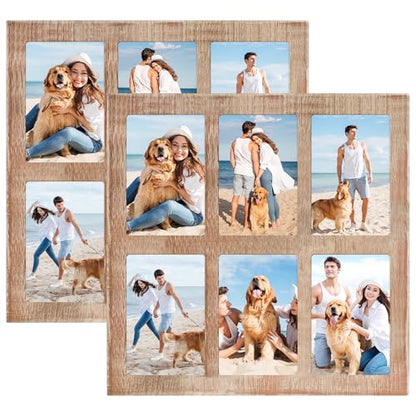 4x6 Picture Frame Collage Set of 2 (Rustic Brown / 13x13in (2Pack))