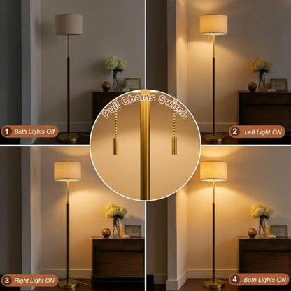 Floor Lamps for Living Room Wood 61" 2 (Wood Walnut)