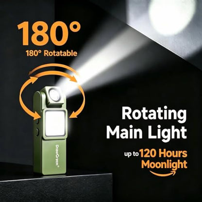 Aluminum Magnetic Portable Flood Flashlights 180° Rotatable Main Light