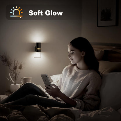 Night Lights Plug into Wall (Black-5000K / 2 Pack)