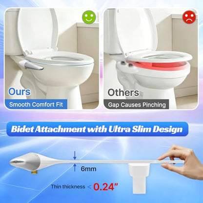 Left Hand Bidet Attachment for Toilet