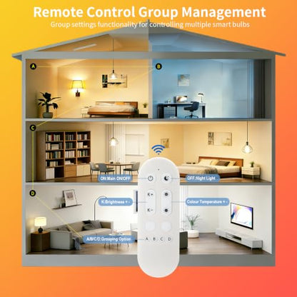 Smart E26 LED Bulbs with Remote Control and App Control