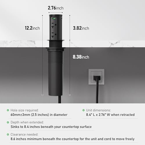 20Amp Pop Up Outlet for Countertop