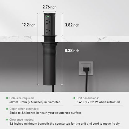 20Amp Pop Up Outlet for Countertop