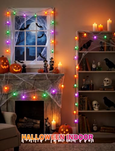 8.5Ft Halloween Outdoor Spider String Light (Spider)