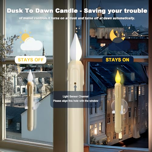 6 Pcs Sensor Dawn to Dusk Window Candles