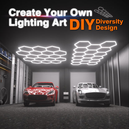 Dimmable Hexagon Garage Lights (17 HEX+NoBorder)
