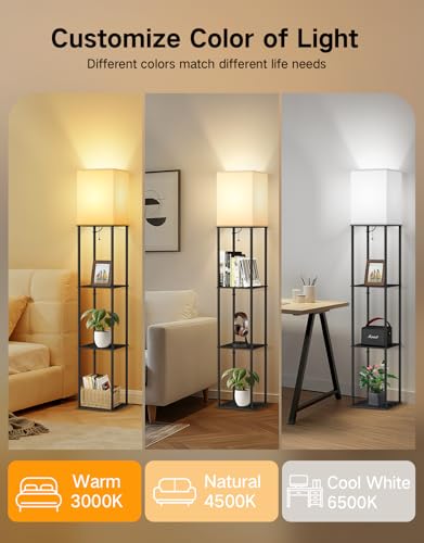 Floor Lamp with Shelves