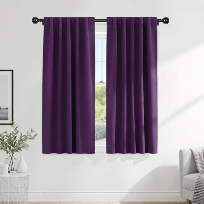 Purple Blackout Curtains for Bedroom 2 Panels Set (Purple / 42"W x 72"L (Pack of 2))