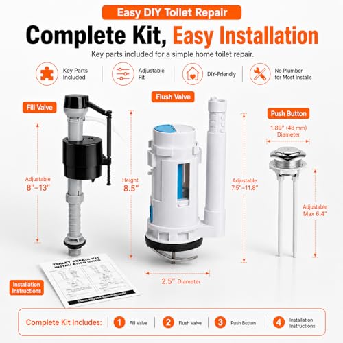 3 Inch Dual Flush Valve Replacement Kit for One