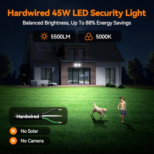 45W 5500LM Dusk to Dawn Flood Lights Outdoor