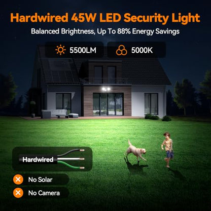 45W 5500LM Dusk to Dawn Flood Lights Outdoor