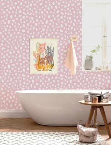 YT-XZ-04-Polka Dot Peel and Stick Wallpaper Black Pink Green Lepard Print