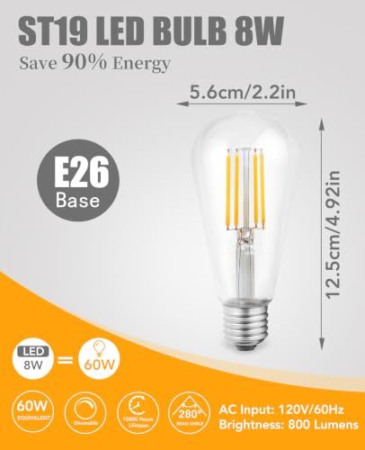 ST19 Vintage LED Edison Light Bulbs