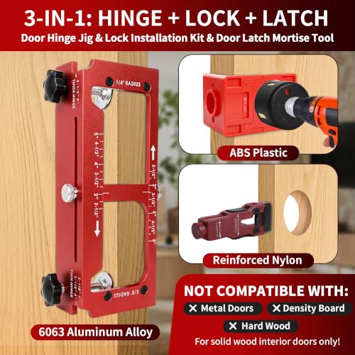 Door Hinge Lock & Latch Installation Kit