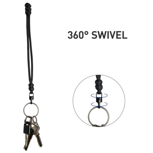 Lanyard Wrist Strap Rotating Titanium Keychain