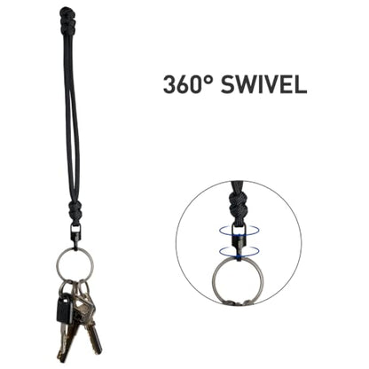 Lanyard Wrist Strap Rotating Titanium Keychain