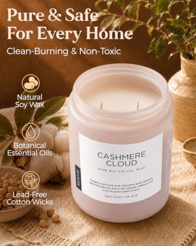 Cashmere Vanilla Fall Scented Candle for Home (Large Jar / Cashmere Vanilla)