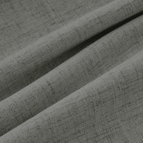 100% Blackout Linen Curtains 2 Panels Set for Bedroom Solid Luxury Decor Thermal Insulation Room Darkening Back Tab Rod Pocket Drapes for Living Room Nursery