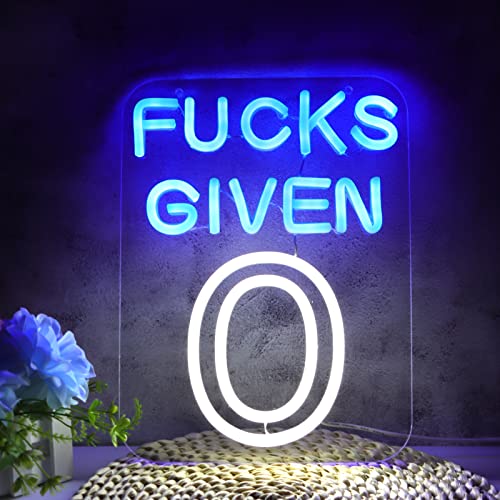Zero Funks Given Neon Signs for Wall Decor Neon Lights for Bedroom Led Signs Suitable for Man Cave Living Room Taverns Bar Unique Gift for Lover (FUNKS GIVEN 0)