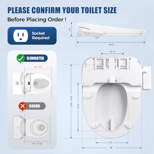 Electric Bidet Toilet Seat Elongated