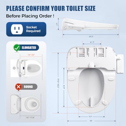 Electric Bidet Toilet Seat Elongated