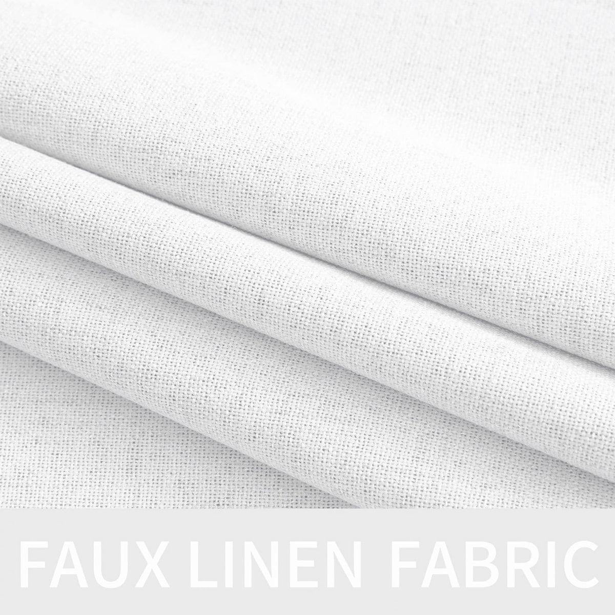 100% Blackout Linen Curtains for Bedroom 42x84 Inches Bright White (Bright White / 42"W x 84"L (Pack of 2))
