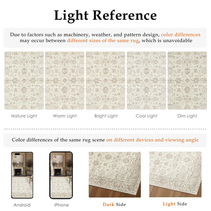 2x3 Beige Neutral Floral Entryway Area Rug (Floral | Beige / 2' x 3' (Rectangular))
