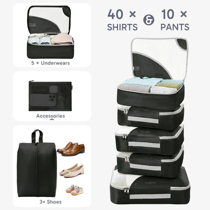 Packing Cubes for Travel (03 Black)