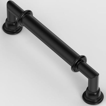 5 Pack Matte Black Cabinet Pulls 4 Inch (4" Hole Center / Matte Black)