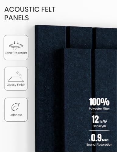 36" x 24" Large Felt Bulletin Board (Carbon Blue / Fine-stripe 6-pack)
