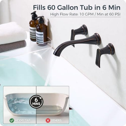 Oil Rubbed Bronze Wall Mount Tub Faucet (Oil Rubbed Bronze - Antique)
