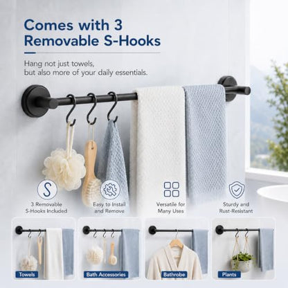 Suction-Cup-Towel-Bar for Bathroom Wall