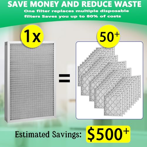 Upgraded 16x20x5 Reusable AC Furnace Filter