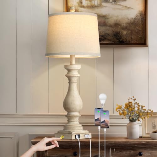 29" Tall Farmhouse Table Lamp for Living Room Side Table