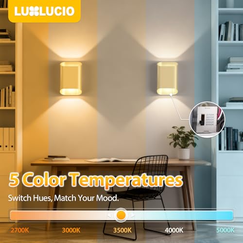 Gold Up & Down Indoor Outdoor LED Wall Sconce (Gold / 2 pack)
