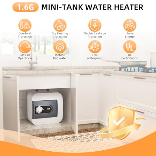 Electric Mini Tank Water Heater Under Sink Water Heater 1500W