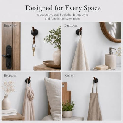 Wall Mounted Coat Hooks with Walnut Wood Peg